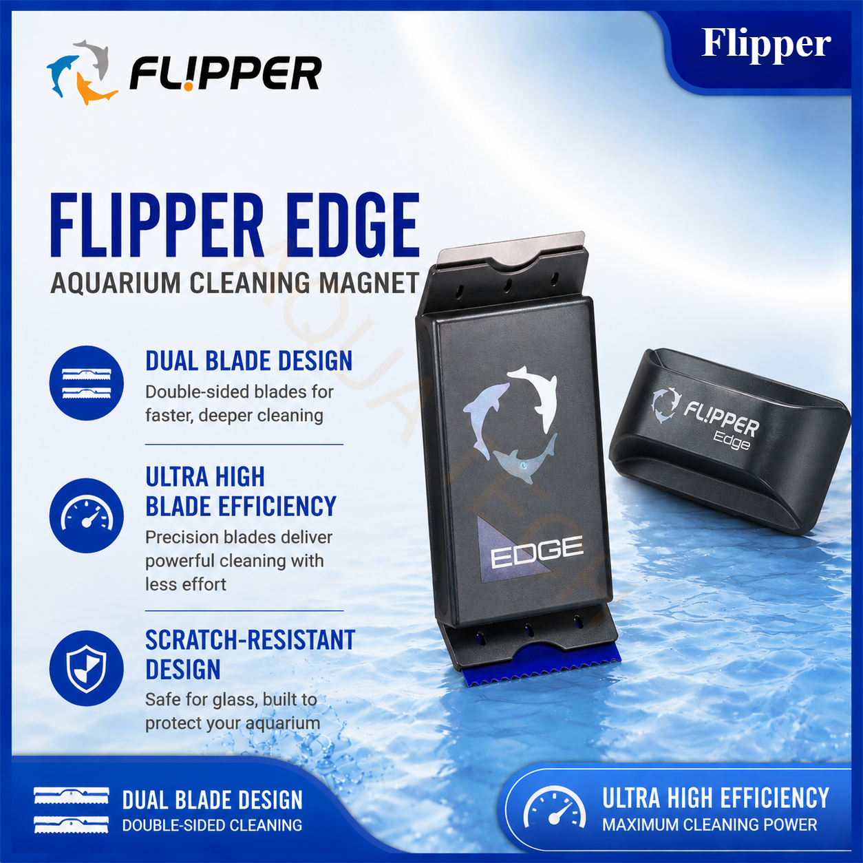 Flipper Edge Standard Max 2 in - Marine Aquarium Glass Scraper 리뷰 및 가격