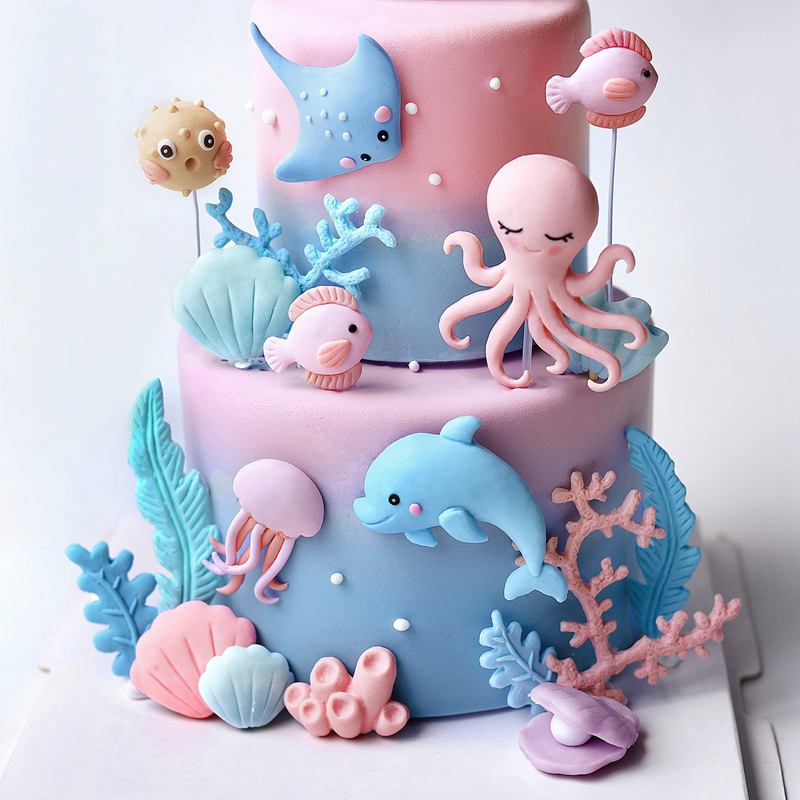 Ocean Octopus Whale Cake Decor - Marine Aquarium Decorations 리뷰 및 가격