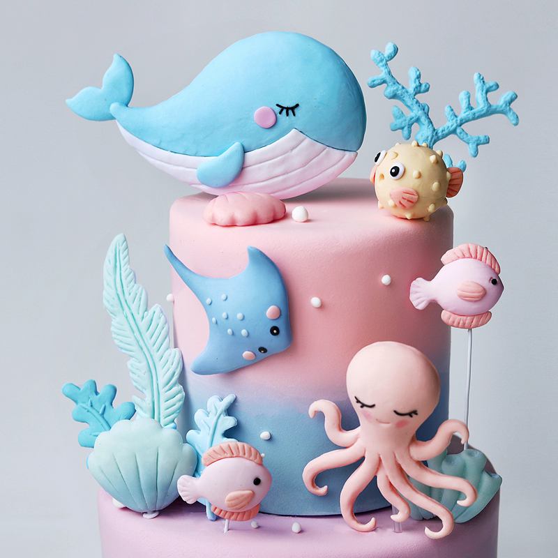 Ocean Octopus Whale Cake Decor - Marine Aquarium Decorations 리뷰 및 가격